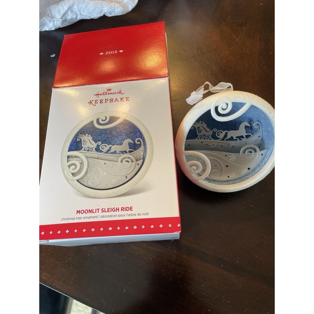 Hallmark 2015 Moonlit Sleigh Ride Christmas Ornament